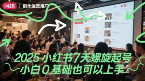 2025小红书7天螺旋起号，小白0基础也可以上手-琴书聊项目
