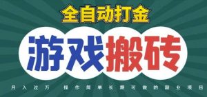 全自动游戏打金搬砖，不用守着照样日入1k，起号快收益快，火爆搬砖项目【揭秘】-琴书聊项目