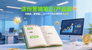这份营销笔记(产品篇，流量篇，营销篇)，让一个小白从零到月入1W+-琴书聊项目