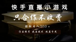 快手直播小游戏，只合作不收费，你出账号我出技术， 分润模式【揭秘】-琴书聊项目