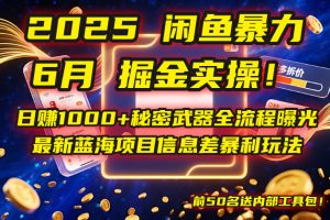 2025闲鱼暴力掘金实操！日赚1000+秘密武器全流程曝光，最新蓝海项目信…-琴书聊项目