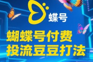 渔财老师·2025蝴蝶号付费投流豆豆打法-琴书聊项目