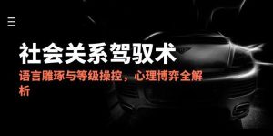 2025社会关系驾驭术，语言雕琢与等级操控，心理博弈全解析-琴书聊项目