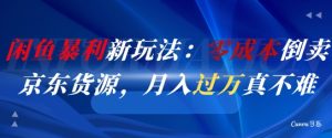 闲鱼暴利新玩法：零成本倒卖京东货源，月入过1W真不难-琴书聊项目