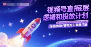 视频号直播底层逻辑和投放计划，短视频微付费撬短引最新打法-琴书聊项目