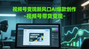 视频号变现新风口AI爆款创作-视频号带货变现-琴书聊项目