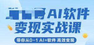 AI软件变现实战课，带你从0-1 Al+软件 高效变现-琴书聊项目