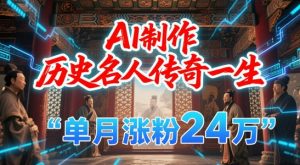 暴力起号！用AI制作历史名人传奇一生，单月涨粉24W，涨粉+变现赛道黑马来了-琴书聊项目