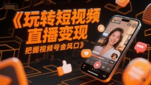 玩转短视频直播变现，把握视频号金风口-琴书聊项目