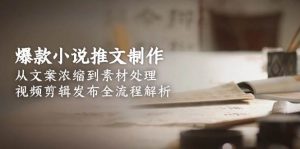 爆款小说推文制作，从文案浓缩到素材处理，视频剪辑发布全流程解析-琴书聊项目