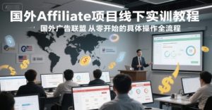 国外Affiliate项目线下实训教程，国外广告联盟从零开始的具体操作全流程-琴书聊项目