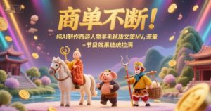 商单不断！纯AI制作西游人物羊毛毡版文旅MV，流量+节目效果统统拉满-琴书聊项目