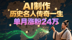 暴力起号！用AI制作历史名人传奇一生，单月涨粉24万，涨粉+变现赛道黑马来了-琴书聊项目