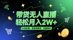 带货无人直播，轻松月入2W+，小白必做，手把手教学，无脑操作(附学习资料)-琴书聊项目