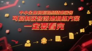 中小企业利用短视频精准获客，可复制获客落地训练方案，做好短视频，一定要看完-琴书聊项目