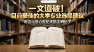 付费文章：一文道破！目前最佳的大学专业选择建议，看完你就心里彻底踏实明朗了-琴书聊项目