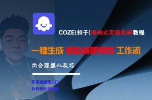 COZE(扣子)保姆式实操拆解教程，一键生成爆款减肥视频工作流，批量产出高质量视频-琴书聊项目