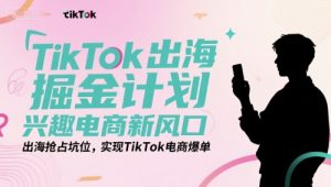 TikTok出海掘金计划，兴趣电商新风口，出海抢占坑位，实现TikTok电商爆单-琴书聊项目