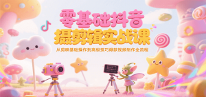 零基础抖音短视频拍摄剪辑实战课，从剪映基础操作到高级技巧爆款视频制作全流程-琴书聊项目