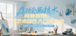 AI绘画技术商业应用与艺术创作入门到专业，基础操作/商业案例/模型调优/渐进式教学-琴书聊项目