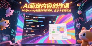 AI萌宠内容创作课,Midjourney制图到可灵视频,数字人带货玩法-琴书聊项目