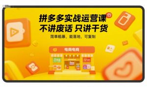 拼多多实战运营课，不讲废话只讲干货，简单粗暴，能落地，可复制-琴书聊项目