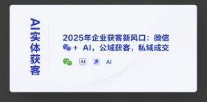 AI实体获客，2025年企业获客新风口：微信+ AI，公域获客，私域成交-琴书聊项目