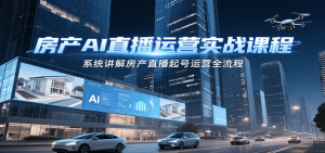 房产AI直播运营实战课程，系统讲解房产直播起号运营全流程-琴书聊项目