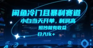 闲鱼冷门且暴利赛道，小白当天开单，利润高，照抄就有收益，日入1k+【揭秘】-琴书聊项目