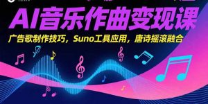 AI音乐作曲变现课，广告歌制作技巧，Suno工具应用，唐诗摇滚融合-琴书聊项目