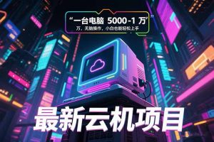 最新云机项目 一台电脑5000到10000 无脑操作小白也能轻松上手-琴书聊项目