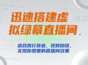 迅速搭建虚拟绿幕直播间，适合各行各业、视频拍摄，实现你想要的直播间效果-琴书聊项目