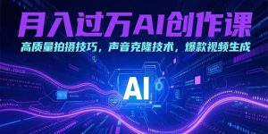 月入过万AI创作课:高质量拍摄技巧,声音克隆技术,爆款视频生成-琴书聊项目