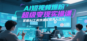 AI短视频爆粉超级变现实操课,掌握AI工具快速实现月入过万-琴书聊项目
