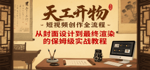 天工开物短视频创作全流程，从封面设计到最终渲染的保姆级实战教程-琴书聊项目