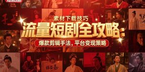 流量短剧全攻略：素材下载技巧，爆款剪辑手法，平台变现策略-琴书聊项目