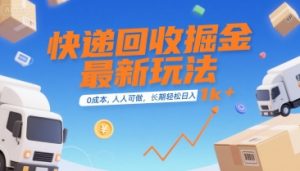 快递回收掘金最新玩法，0成本，人人可做，长期稳定的副业，轻松日入1k+【揭秘】-琴书聊项目