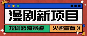 短剧新赛道—动漫短剧玩法，目前红利期月收益轻松达到6000+-琴书聊项目