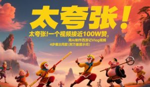 太夸张！一个视频接近100W赞，用AI制作西游记Vlog视频，全流程拆解来了(附万能提示词)-琴书聊项目