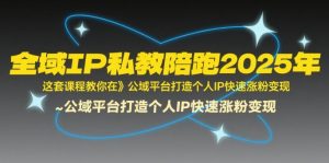 全域IP私教陪跑2025年，这套课程教你在公域平台打造个人IP快速涨粉变现-琴书聊项目