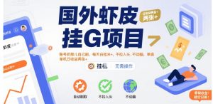 国外虾皮挂G项目：账号扔那儿自己刷，每天白捡米+，不拉人头、不动脑，单机日收益两张+【揭秘】-琴书聊项目