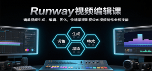 Runway视频编辑课，涵盖视频生成、编辑、优化，快速掌握影视级AI视频制作全栈技能-琴书聊项目