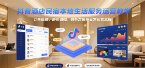 抖音酒店民宿本地生活服务运营教学，订单处理、房价调控、财务对账等日常运营流程-琴书聊项目