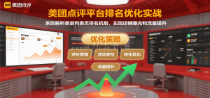 美团点评平台排名优化实战，系统解析美食列表页排名机制，实现店铺曝光和流量提升-琴书聊项目