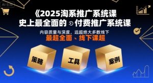 2025淘系推广系统课,史上最全面的付费推广系统课,内容质量与深度,远超绝大多数线下课-琴书聊项目