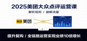 2025美团大众点评运营课：解析规则/破解流量/提升复购/全链路运营实现业绩10倍增长-琴书聊项目