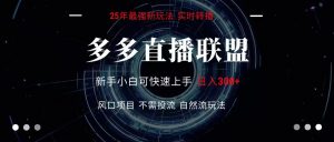 多多直播联盟 全新玩法 单机单日变现300+不要求电脑配置 玩法简单暴力-琴书聊项目