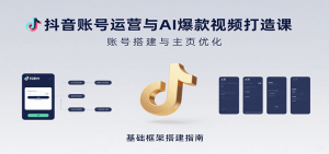 抖音账号运营与AI爆款视频打造课：含账号搭建、运营及多种AI特效视频制作方法-琴书聊项目