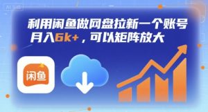 利用闲鱼做网盘拉新一个账号，月入6k+，可以矩阵放大-琴书聊项目