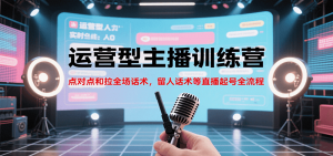 运营型主播训练营，点对点和拉全场话术，留人话术等直播起号全流程(更新8月)-琴书聊项目